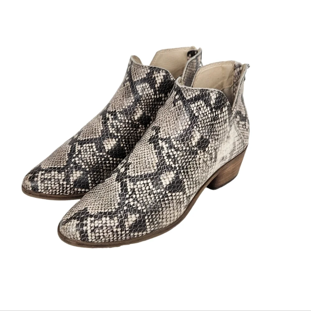 Dolce Vita Karsen Python Snakeskin Bootie Ankle Boots Women's Size 7.5